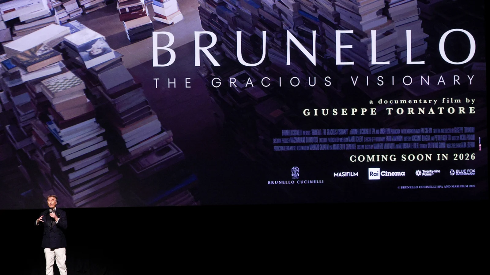 Brunello Cucinelli at the New York gala screening of Brunello The Gracious Visionary at Lincoln Center