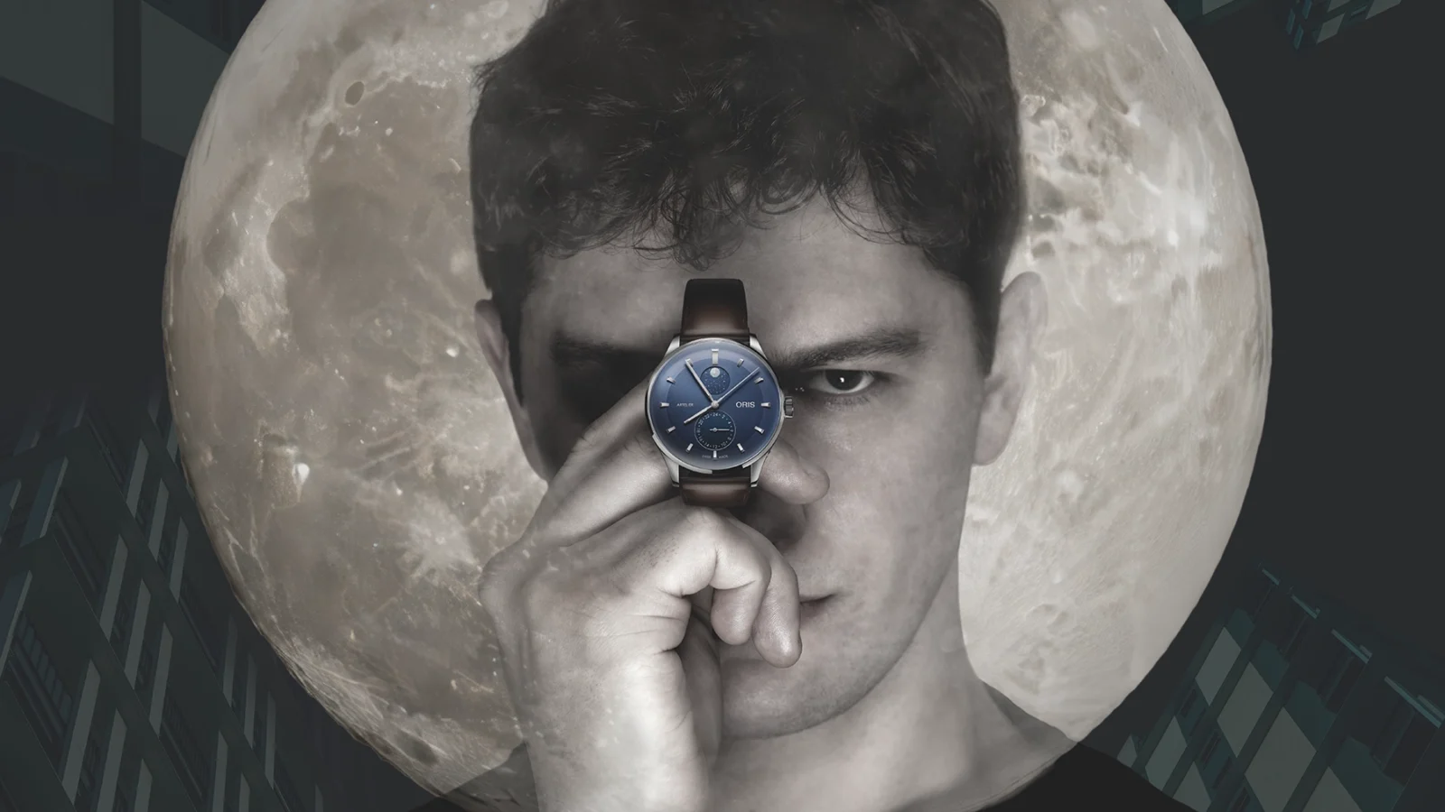 Oris Star Edition with silver dial and black leather strap in a 35 mm stainless steel case