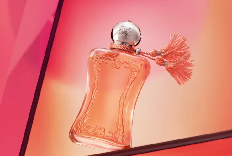 Parfums de Marly Athénaïs fragrance bottle in the 2026 campaign visual