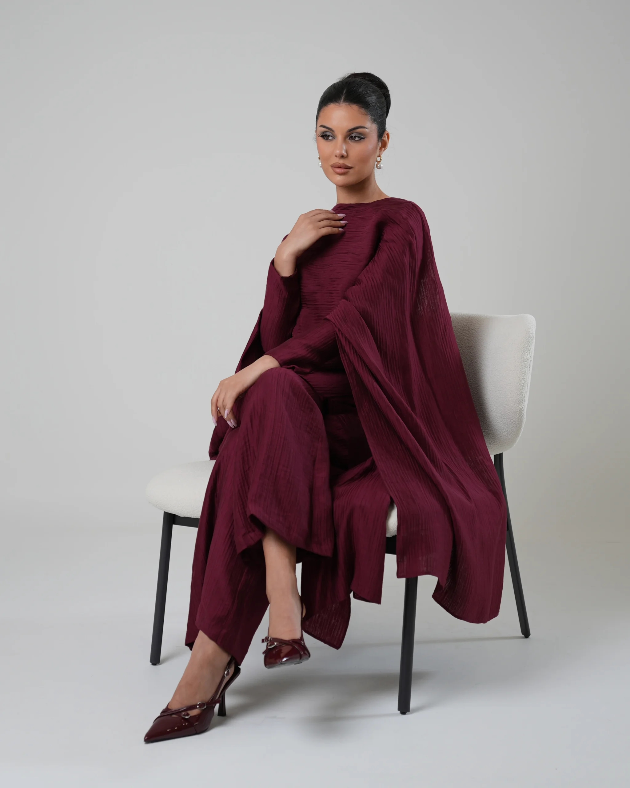 Letouch Ruby Burgundy Bloom Drape Set for a henna evening