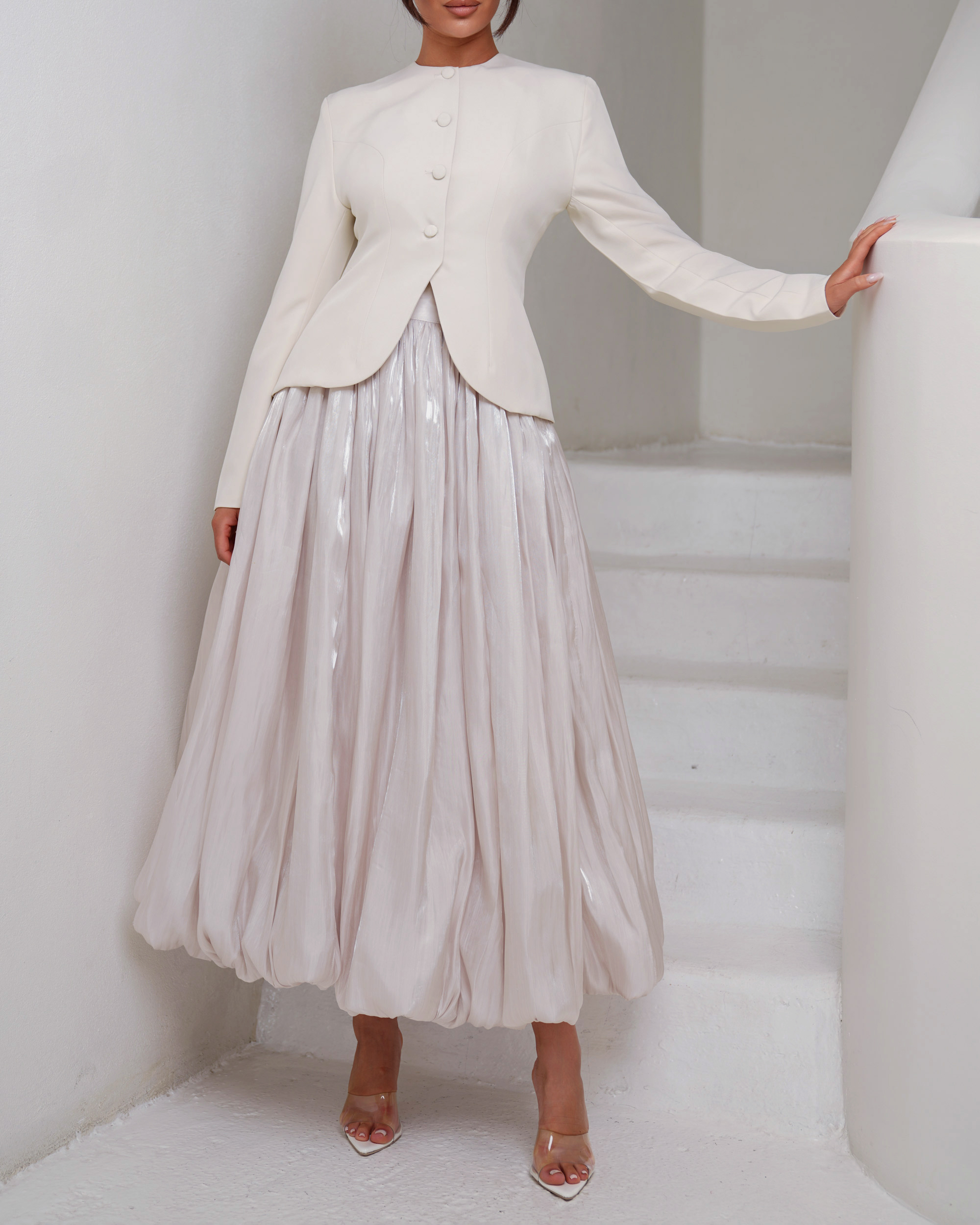 Letouch Greige Set, neutral co-ord for a wedding guest