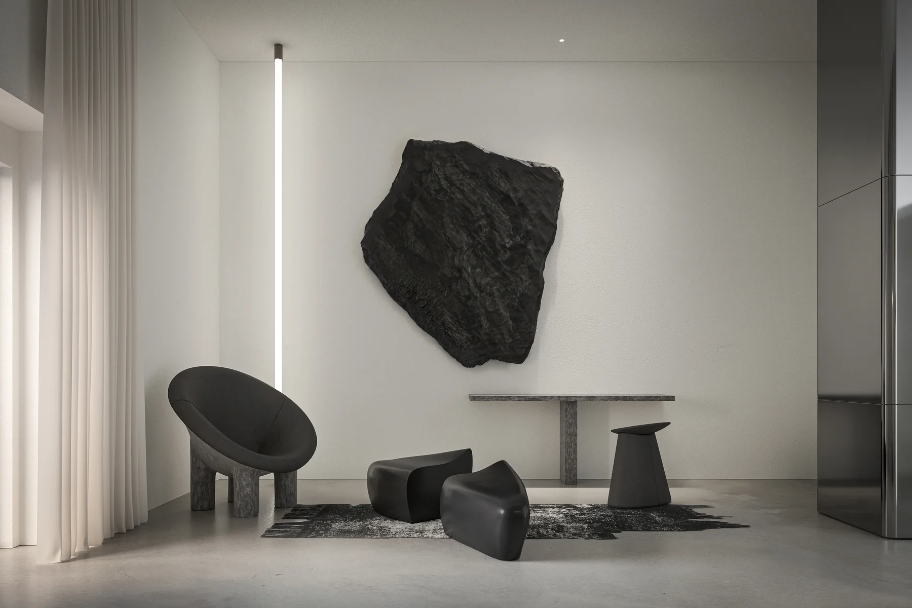 Sculptural bedroom suite at Iniala Magistero, designed by Imperfetto Lab, Valletta