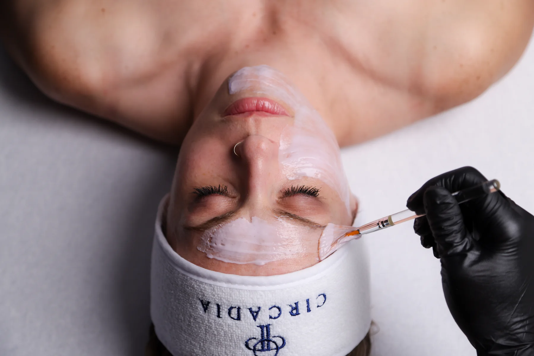 A calm professional facial treatment
