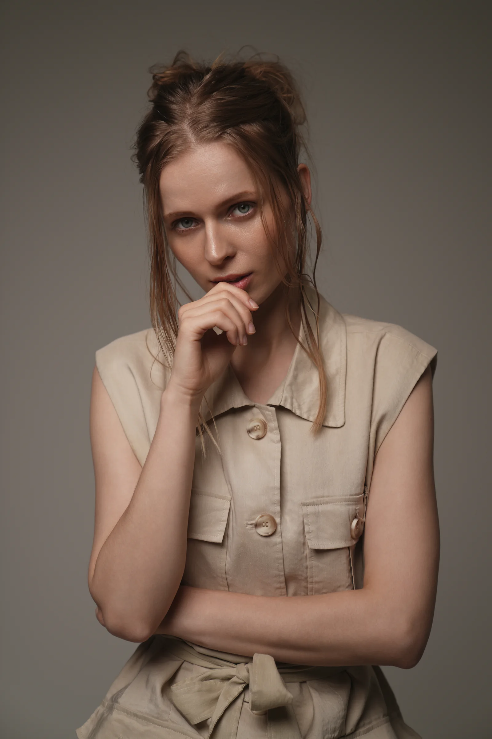 A fashion editorial portrait shot at Studio Letouch in Kuwait City