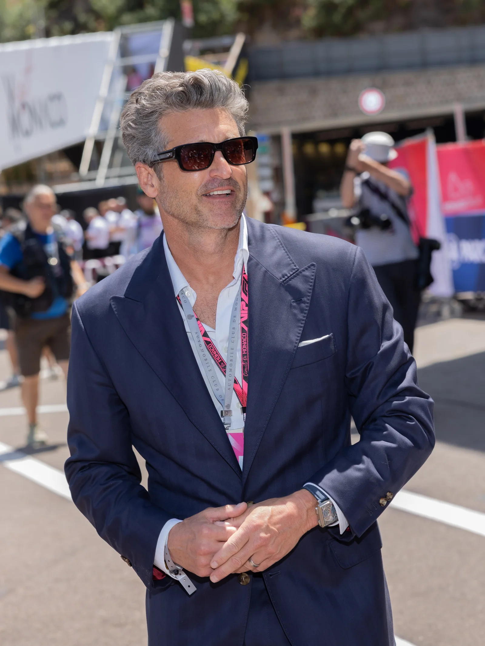 Patrick Dempsey in a Brunello Cucinelli look at the F1 Grand Prix of Monaco