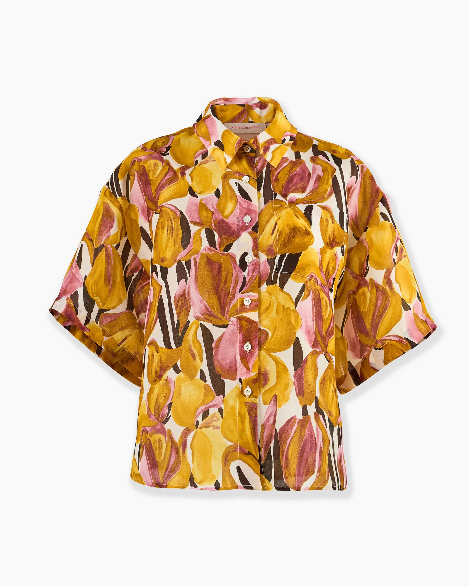 Melon tulip print shirt from Carolina Herrera Resort 2027