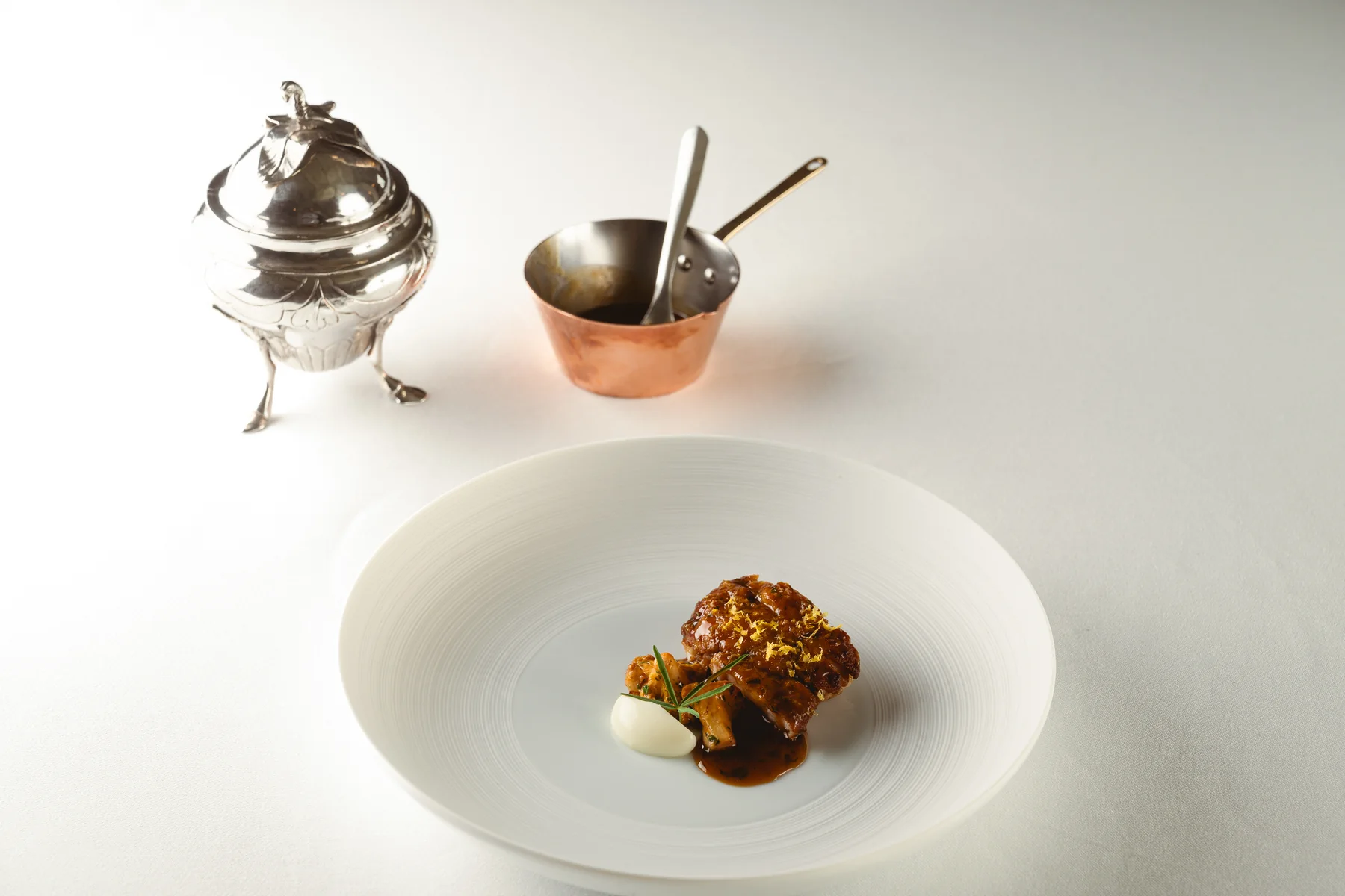 A plated dish at de Mondion, the Michelin-starred restaurant at The Xara Palace