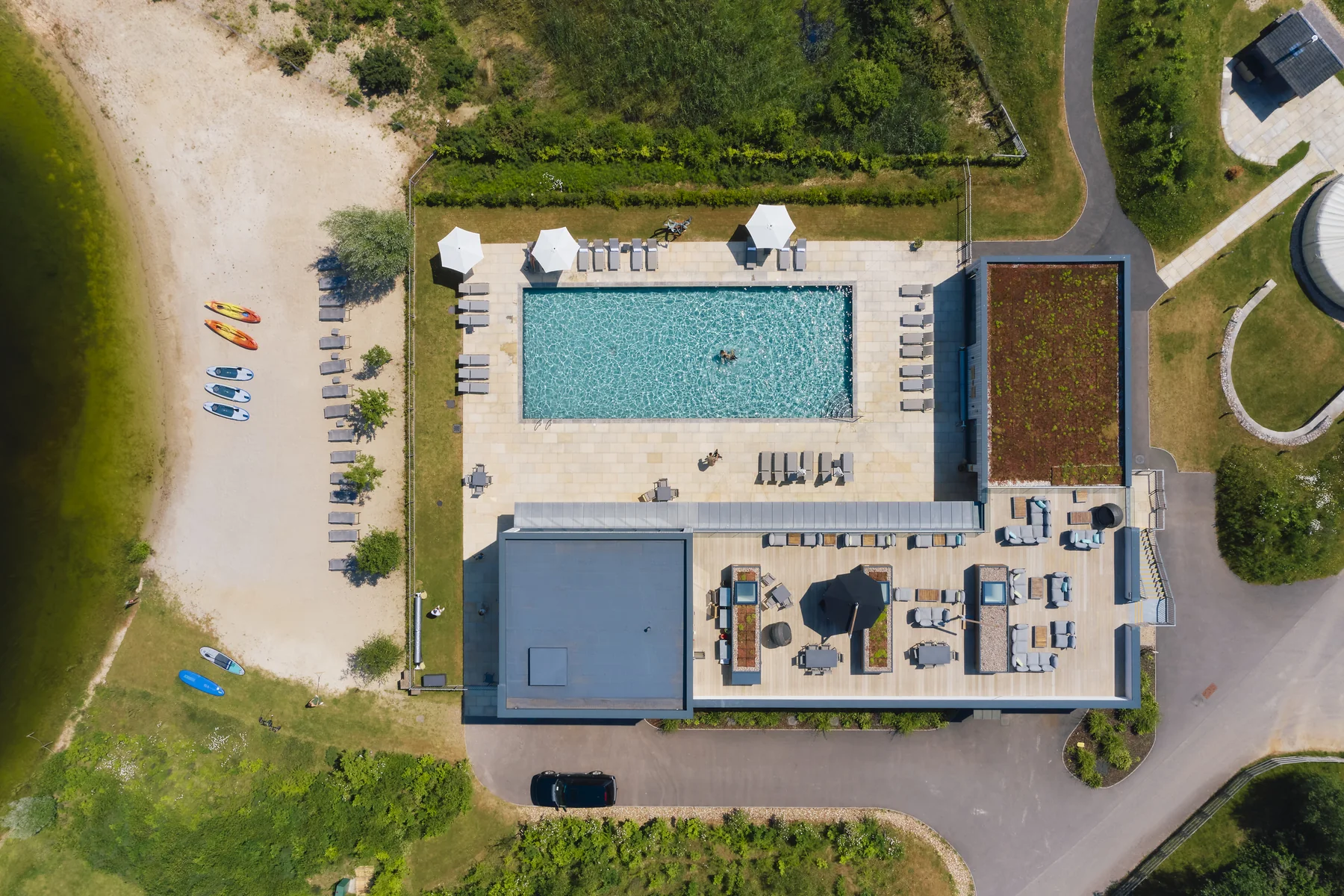 The outdoor wellness area at Silverlake, Dorset