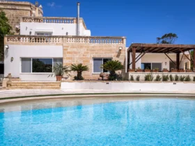 Villa Barumbara Tal-Laring main villa and private pool in the Maltese countryside