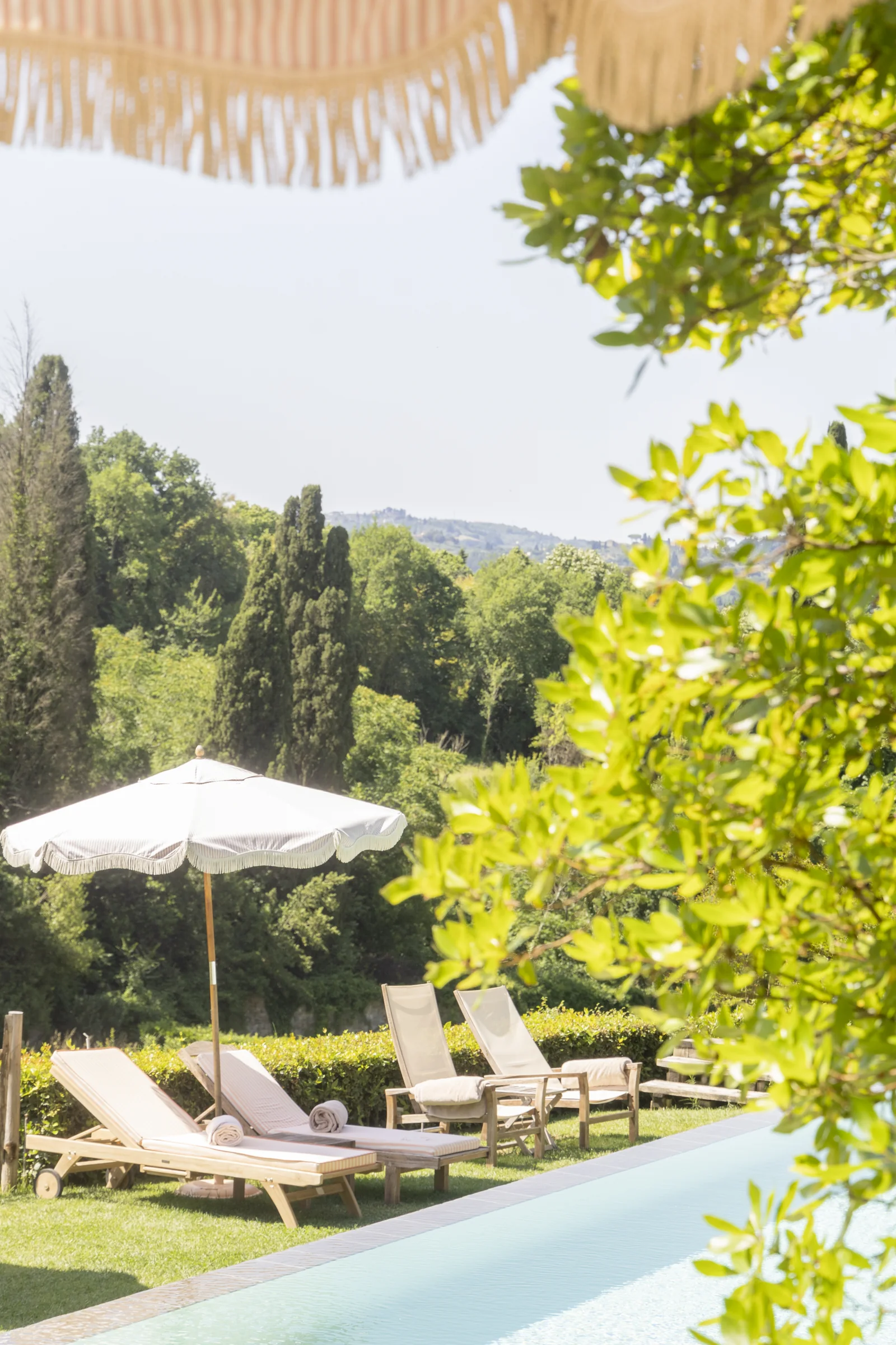 The pool and gardens at Il Salviatino, Florence
