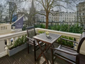 The balcony at Roseate House London overlooking Westbourne Terrace, Paddington