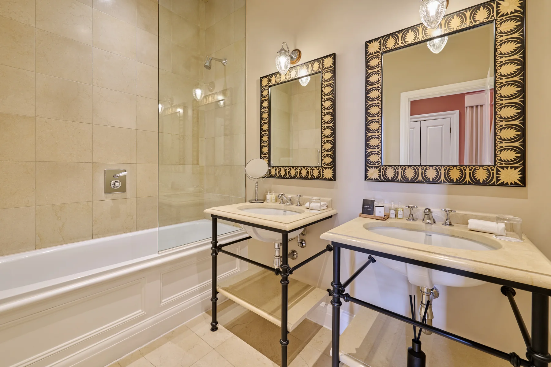 The marble bathroom in a Roseate Suite at Roseate House London