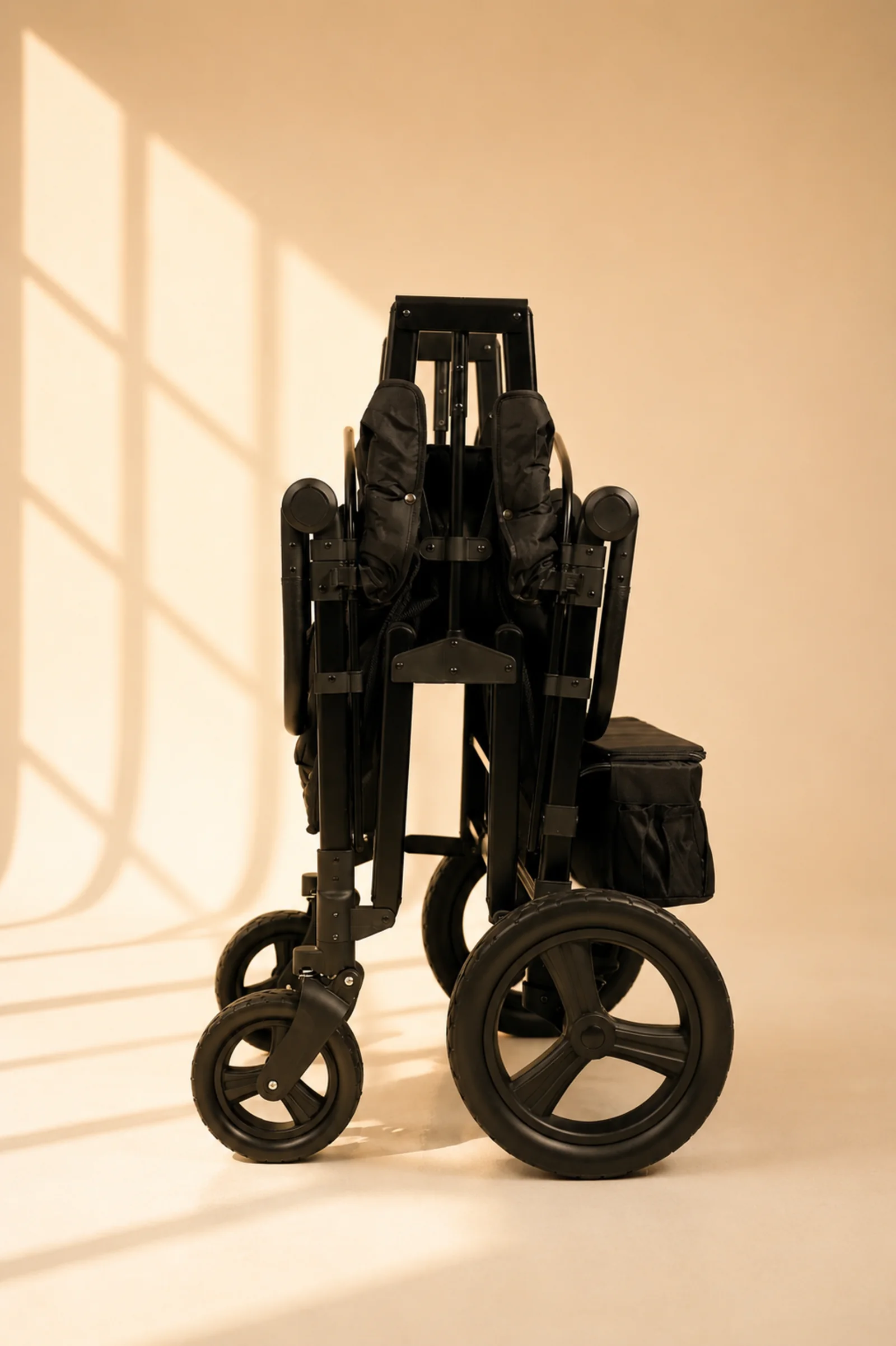 The STROLLZ. stroller wagon folded for travel