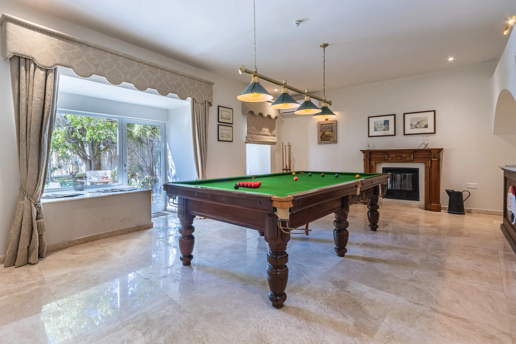 The snooker room at Villa Barumbara Tal-Laring, Malta