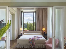 A suite at Il Salviatino with a view of Florence's Duomo