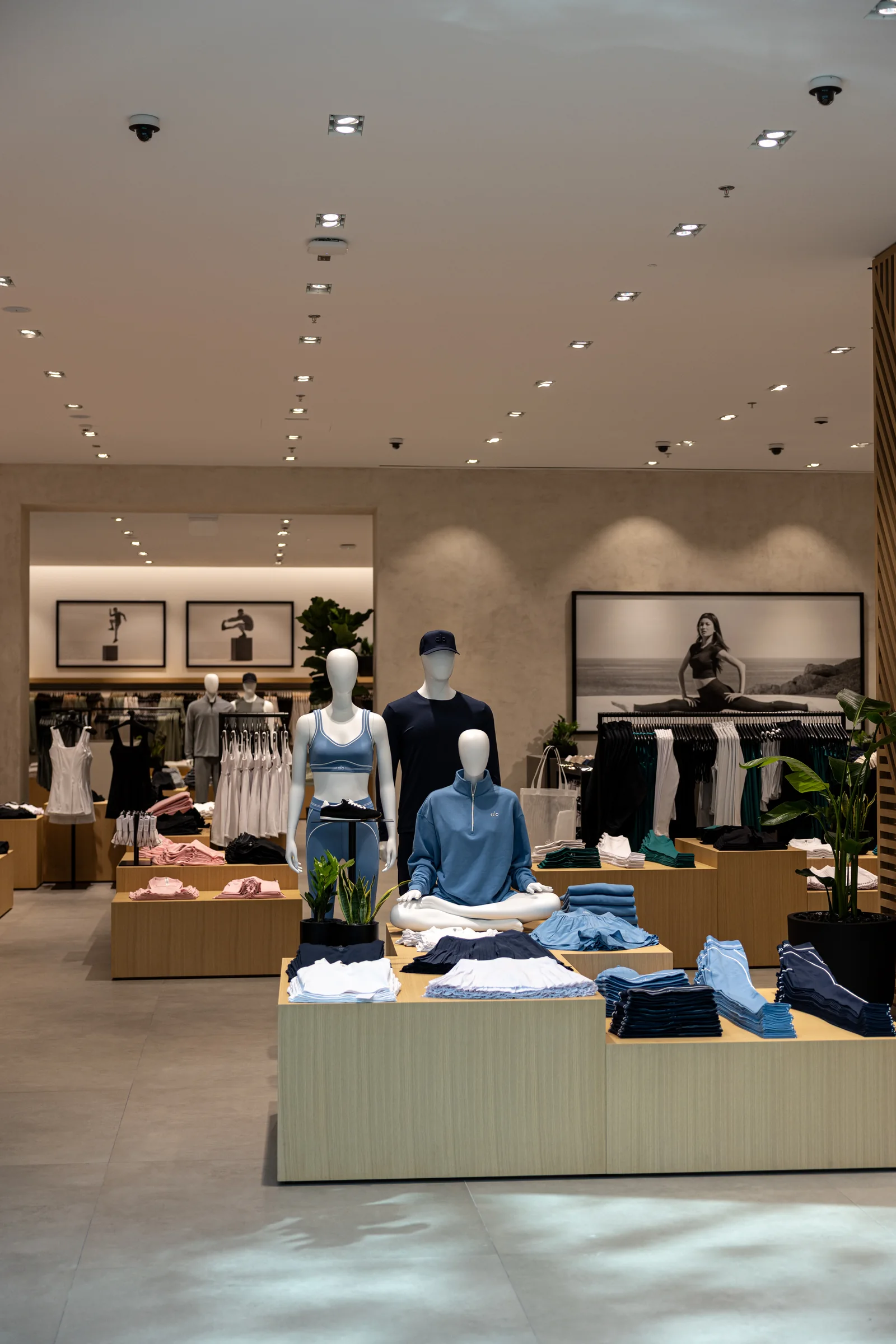 ALO shop floor with styled mannequins and activewear