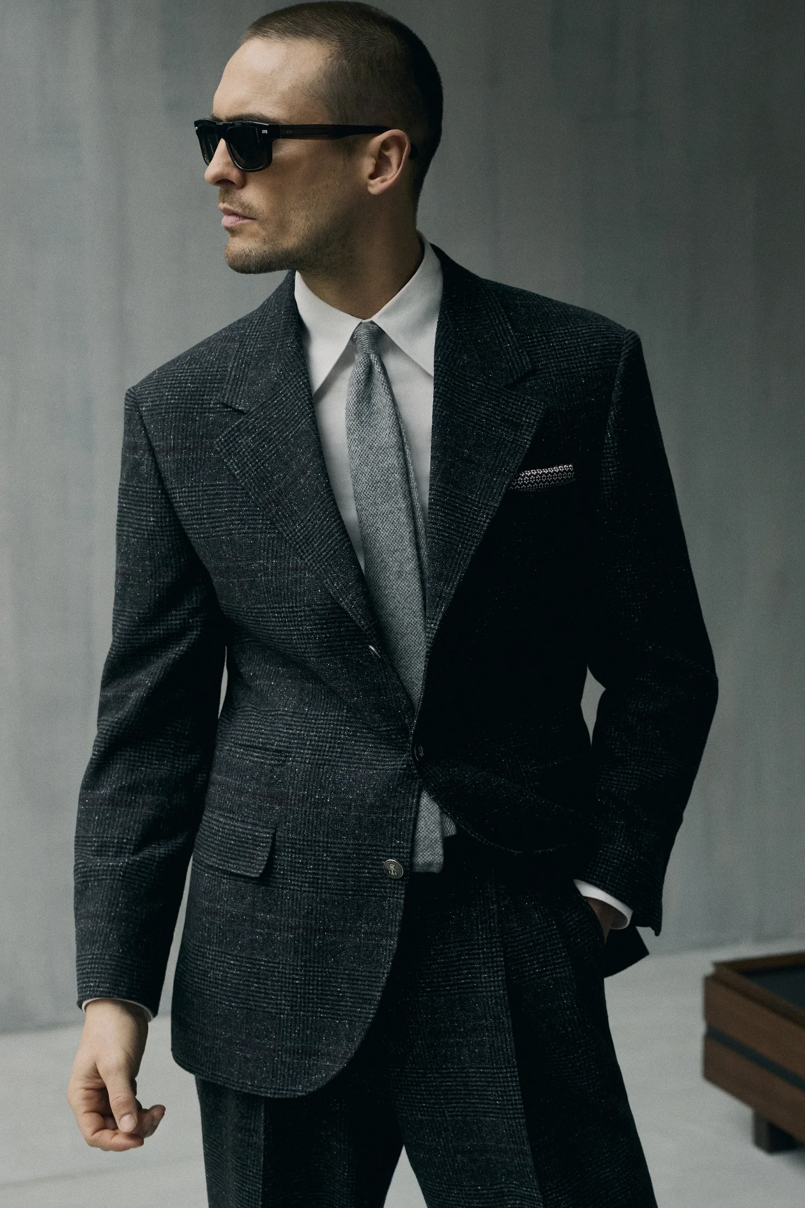 A Brunello Cucinelli tweed blazer and tie, Ars Imitatur Naturam Fall Winter 2026