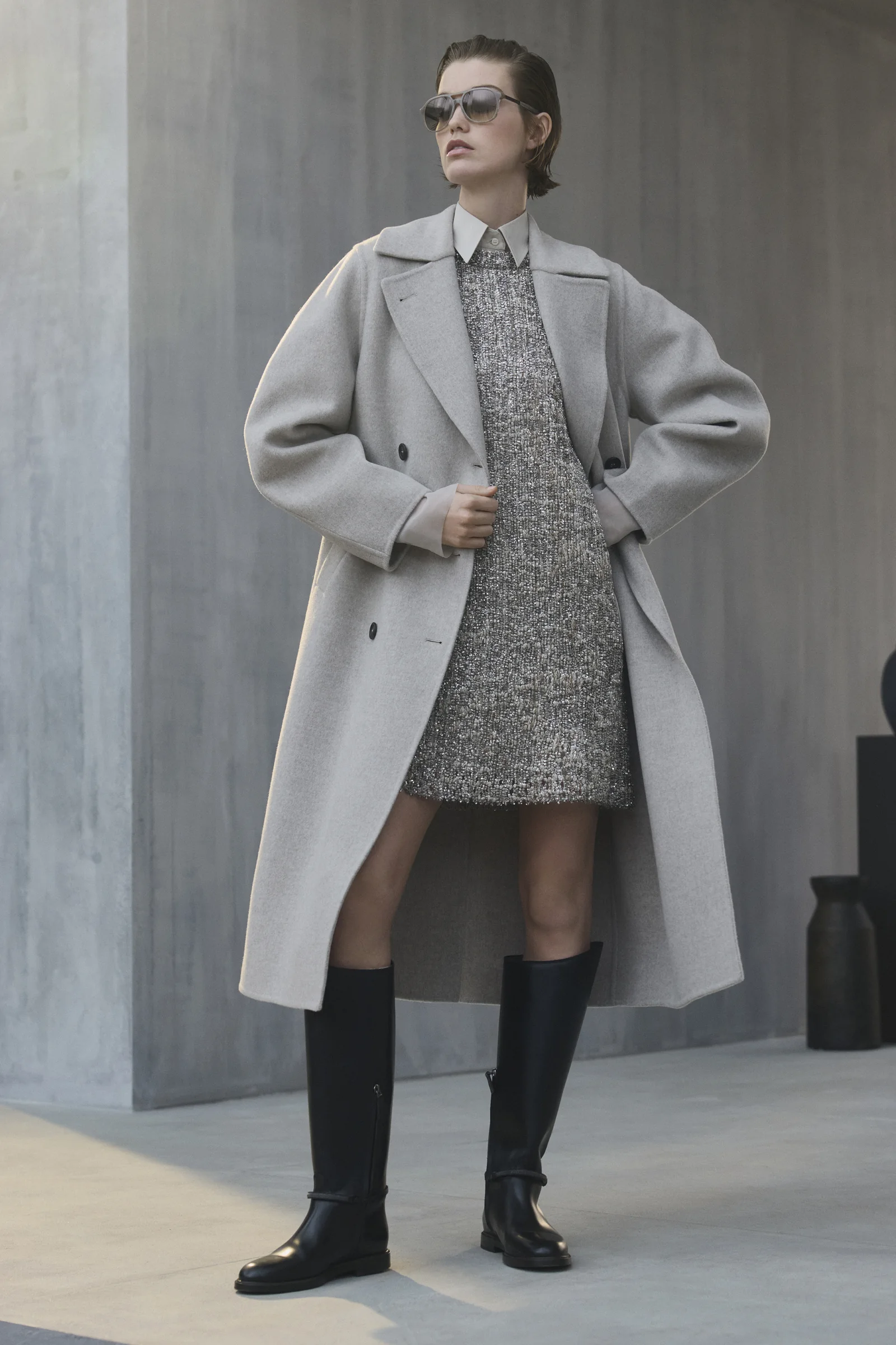 A Brunello Cucinelli tailored grey coat, Pages from Landscapes Fall Winter 2026