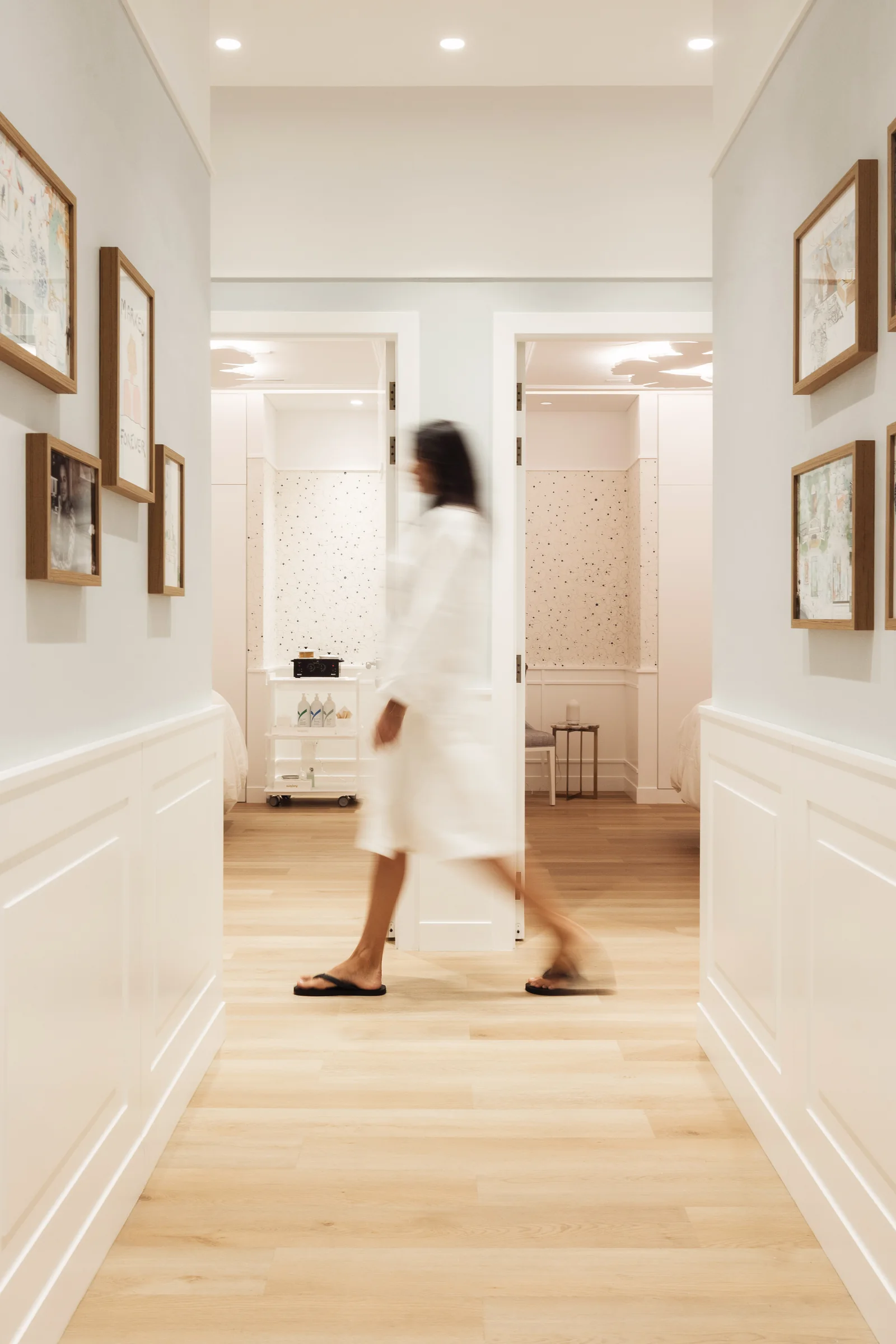 A guest in a robe at Serenity by Sisley Paris Spa, W Dubai The Palm