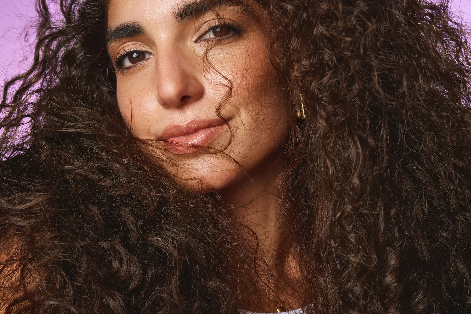 Beauty close-up of a model, Sephora haircare campaign