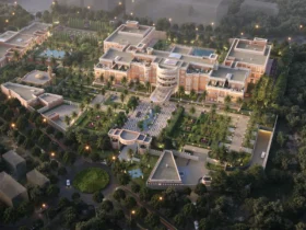 An aerial view of The Red Palace, the Boutique Group hotel in Riyadh