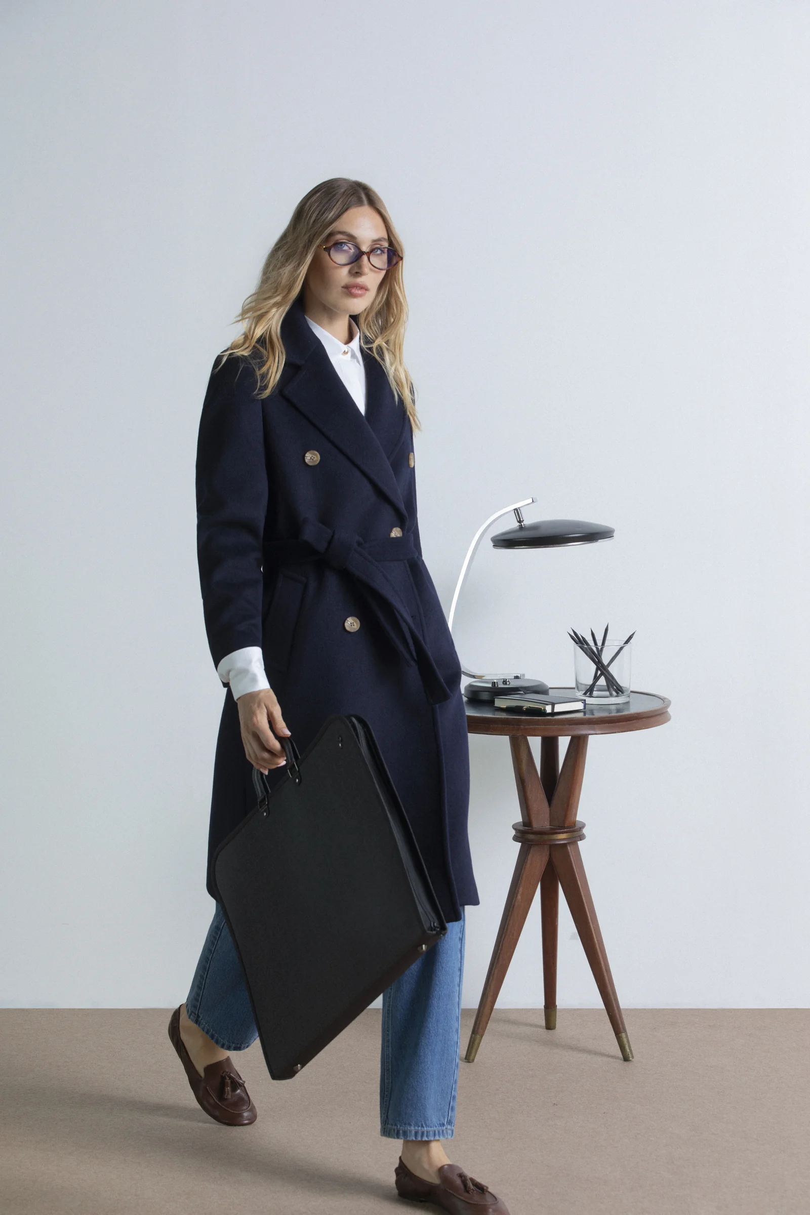 Sacoor Brothers Fall/Winter 2026/27 wool coat and flannel styling