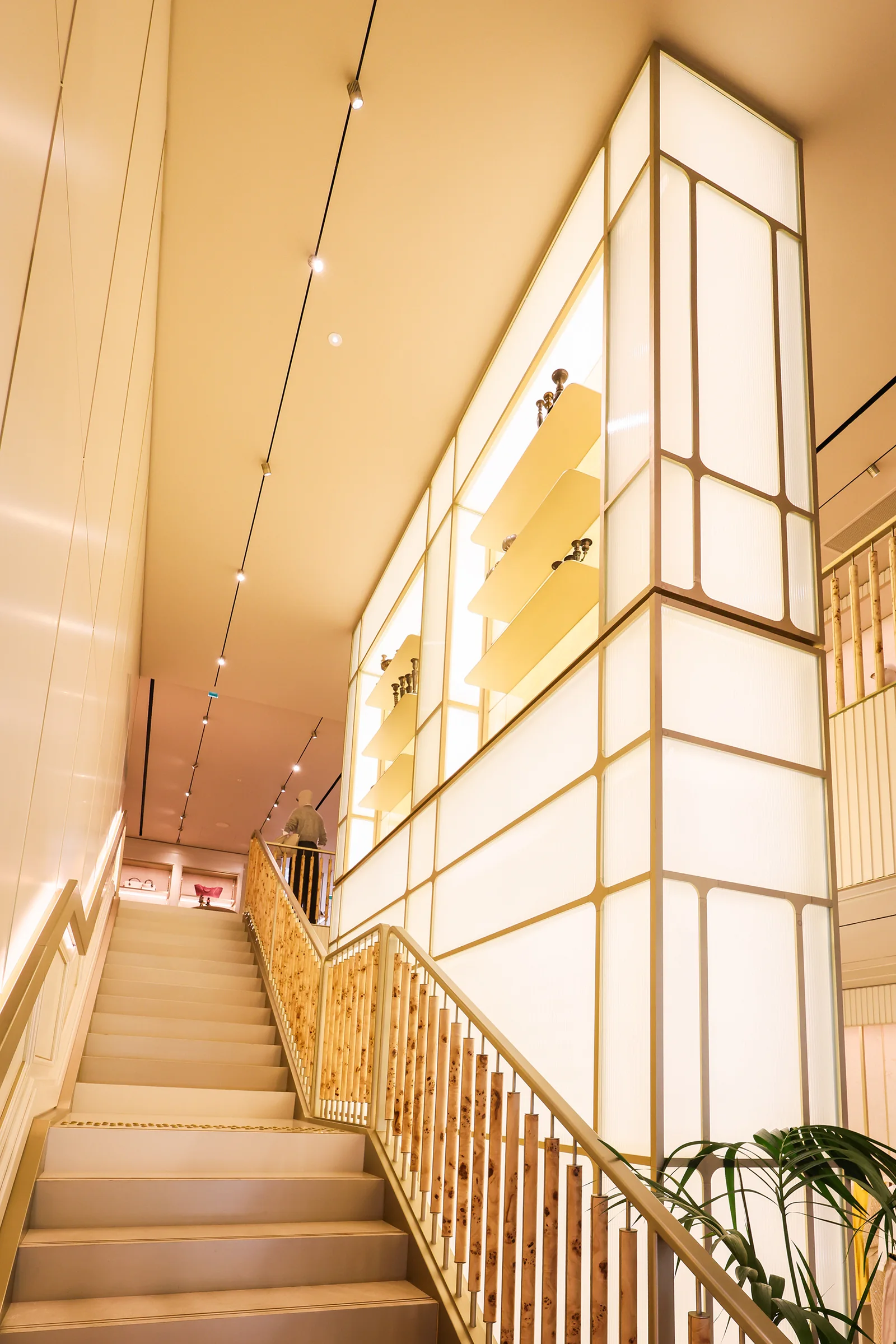 Brunello Cucinelli Saint-Honore boutique, softly lit staircase