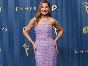 Raya Abi Rached in Carolina Herrera at the 78th Emmy Awards