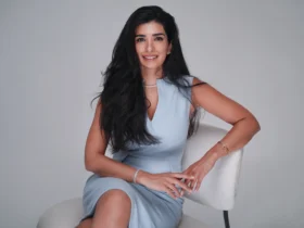 Dr. Noor AlQabandi photographed for Boujeez, seated portrait banner