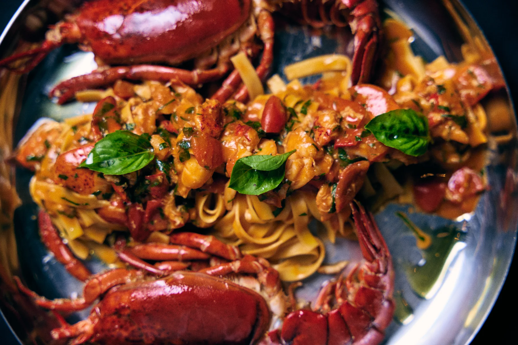 Seafood pasta with lobster at Roberto’s Muscat